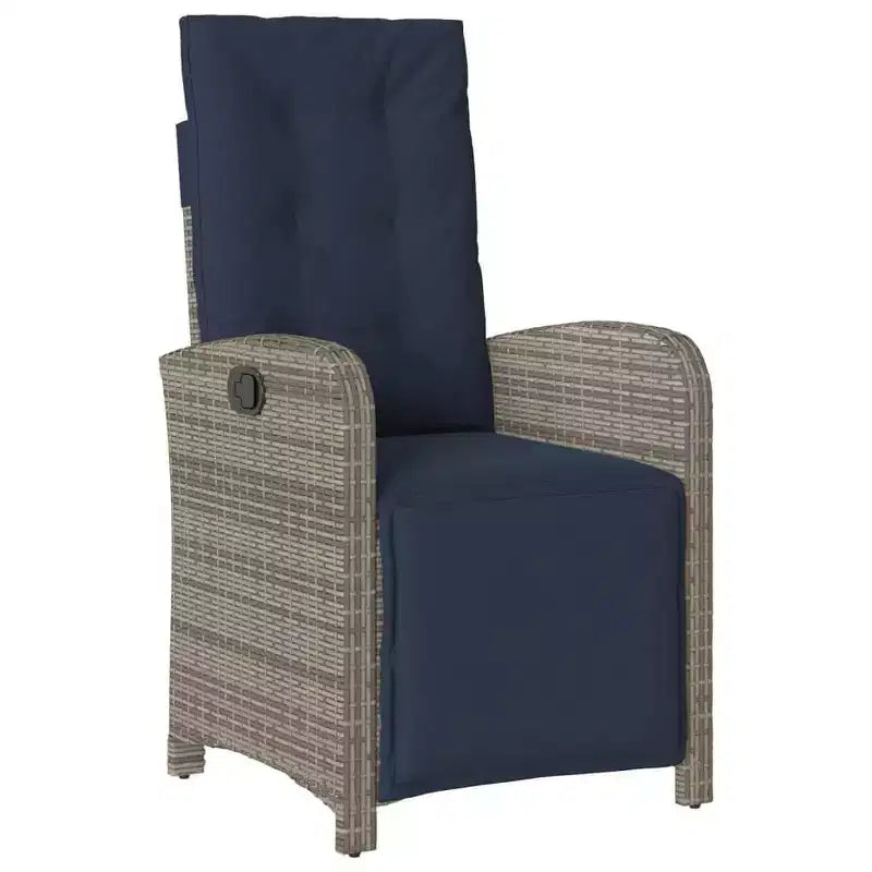 vidaXL Salon de jardin avec coussins Table et chaises d'extérieur en résine tressée grise