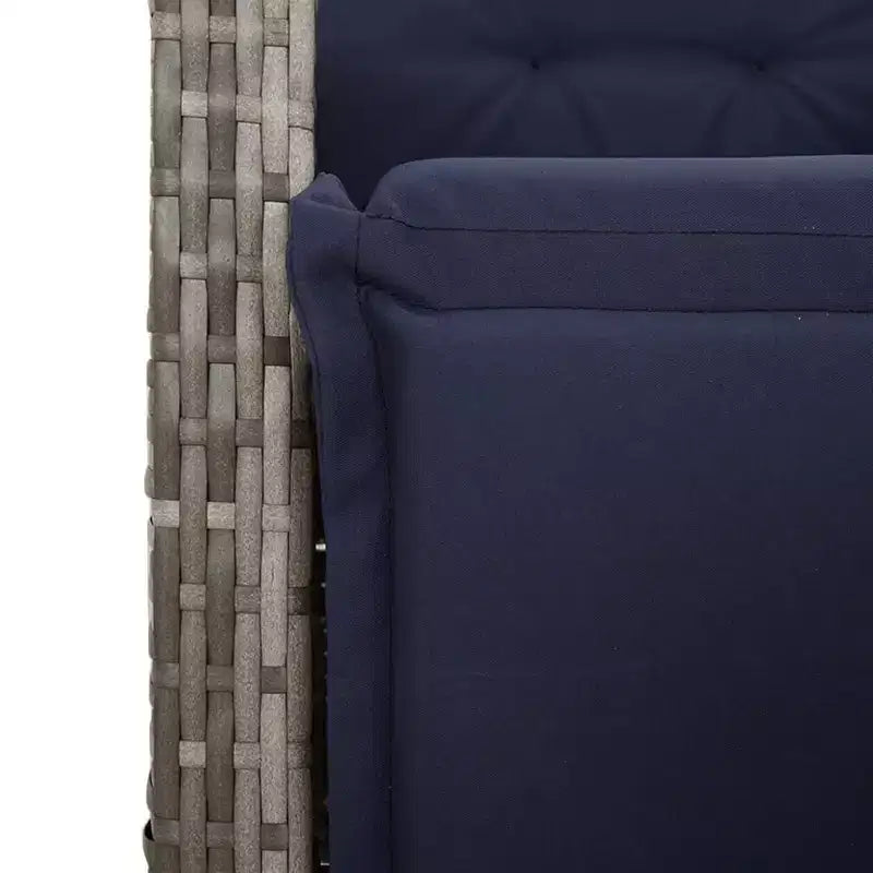 vidaXL Salon de jardin avec coussins Table et chaises d'extérieur en résine tressée grise