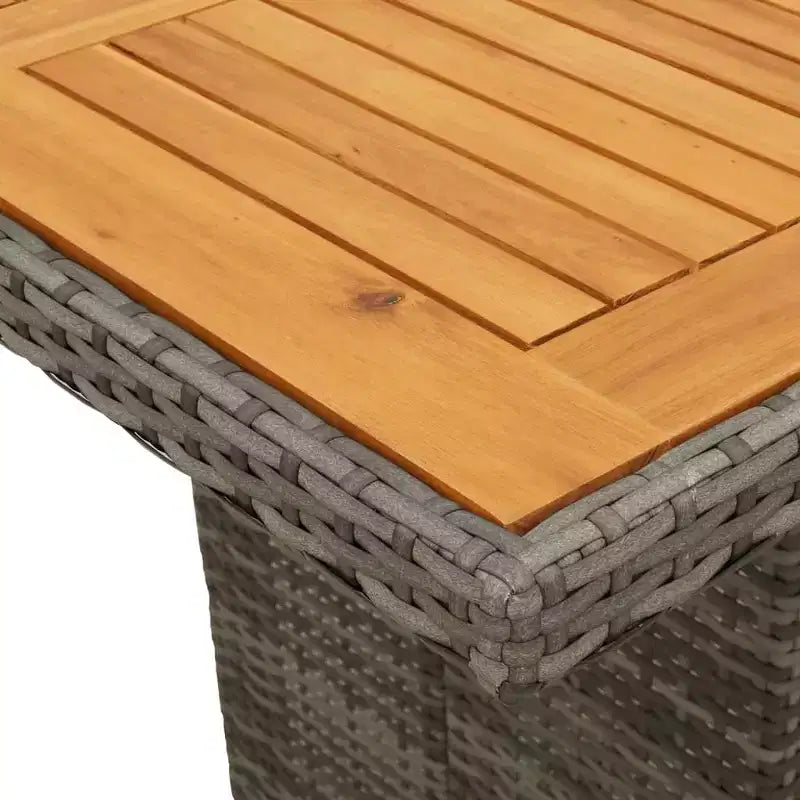 vidaXL Salon de jardin avec coussins Table et chaises d'extérieur en résine tressée grise