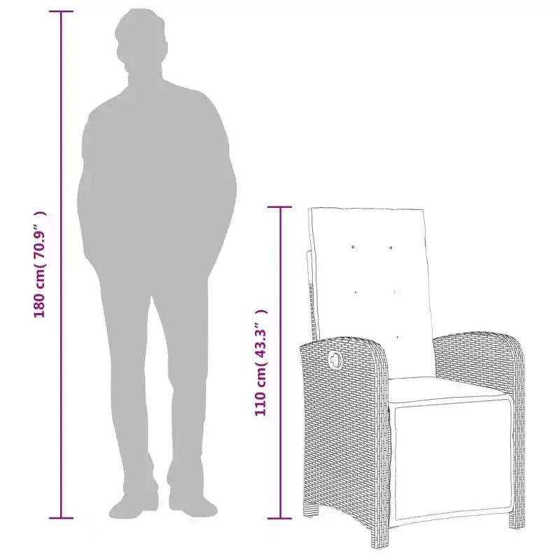 vidaXL Salon de jardin avec coussins Table et chaises d'extérieur en résine tressée grise