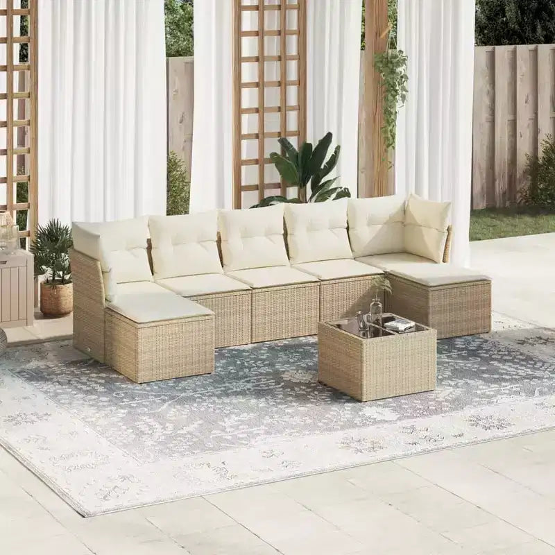 vidaXL Salon de jardin beige