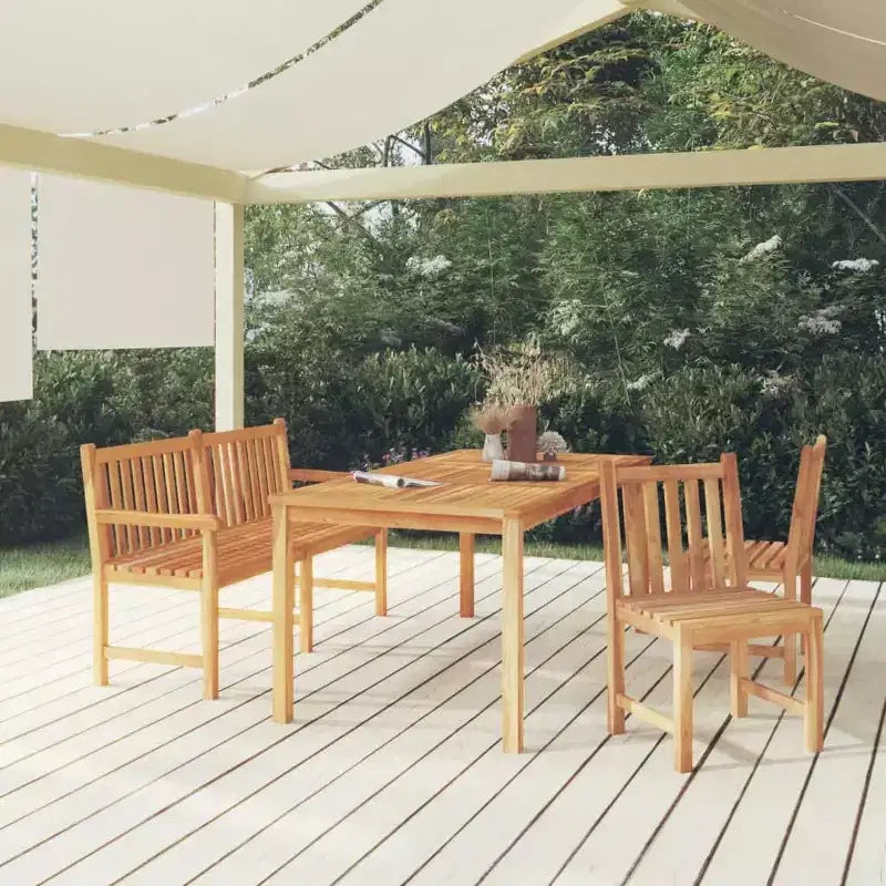 vidaXL Salon de jardin en teck 4 pièces durable