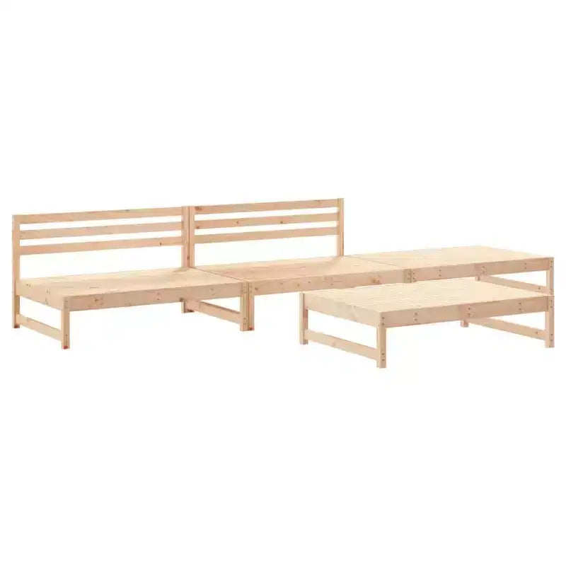 vidaXL Garden Lounge Set Natural Wood Solid pine wood Medium Modular