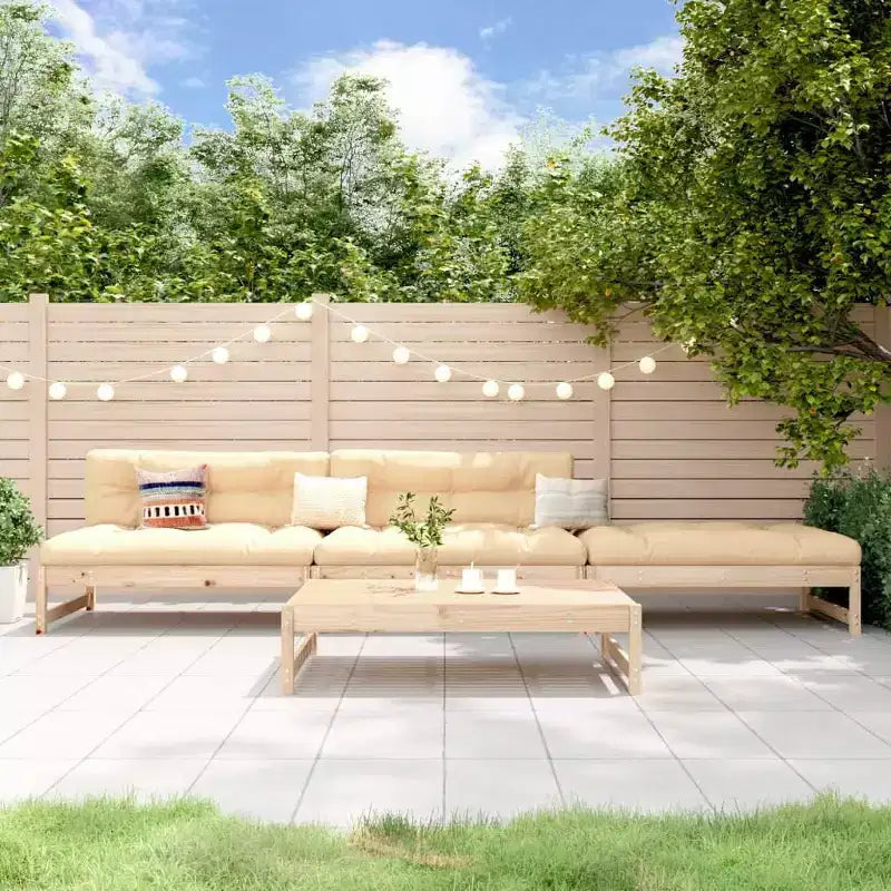 vidaXL Salon de jardin en bois massif de pin naturel modulable moyen