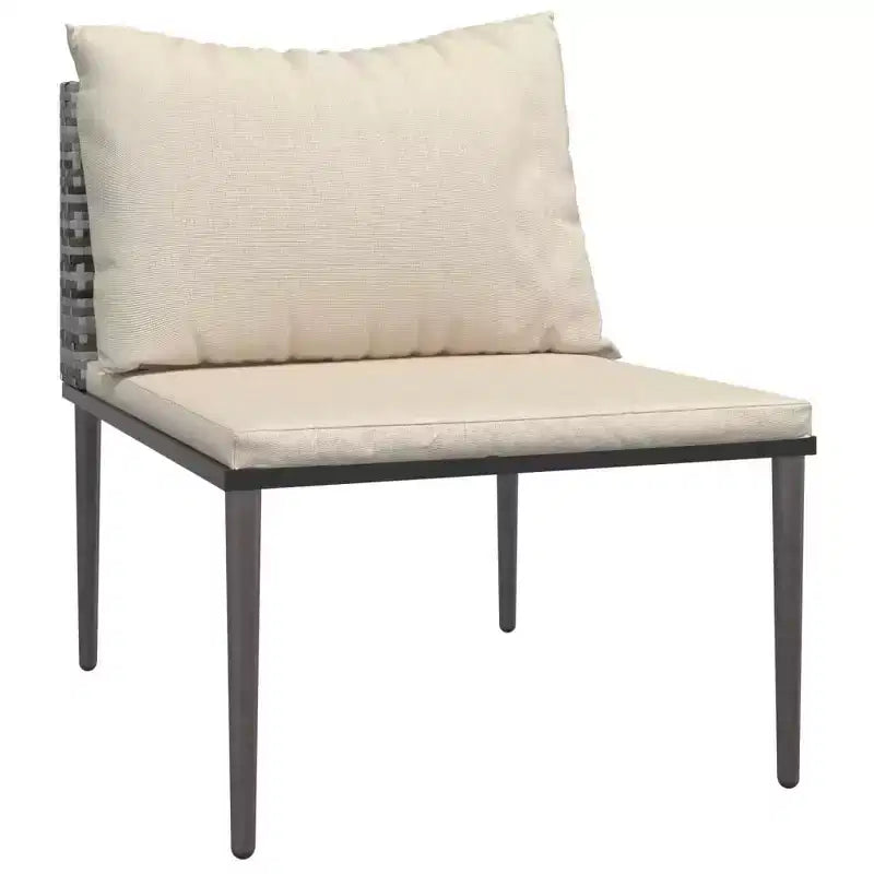 vidaXL Salon de jardin d'extérieur avec coussins en résine tressée gris