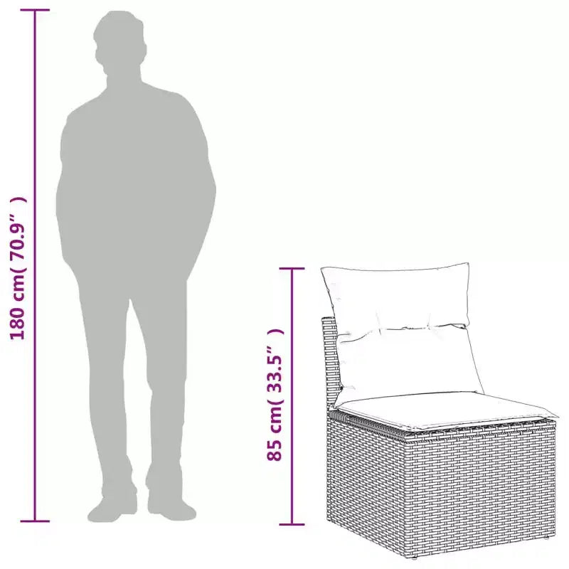 vidaXL Salon de jardin gris, gris foncé