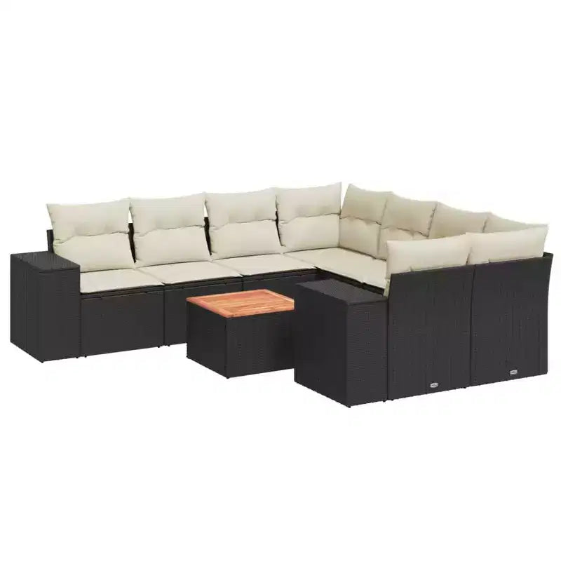 vidaXL Garden Sofa Set Black