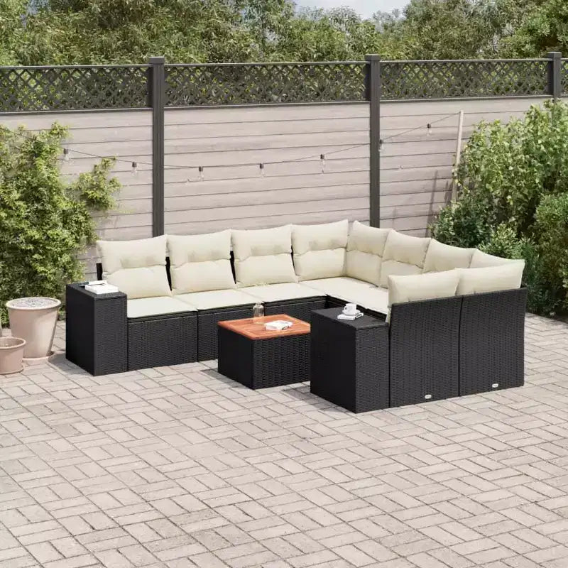 vidaXL Salon de jardin noir