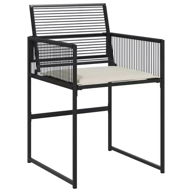 vidaXL Ensemble de salle à manger d'extérieur 9 pièces en résine tressée noire avec coussins, table rectangulaire en verre, chaises pliantes