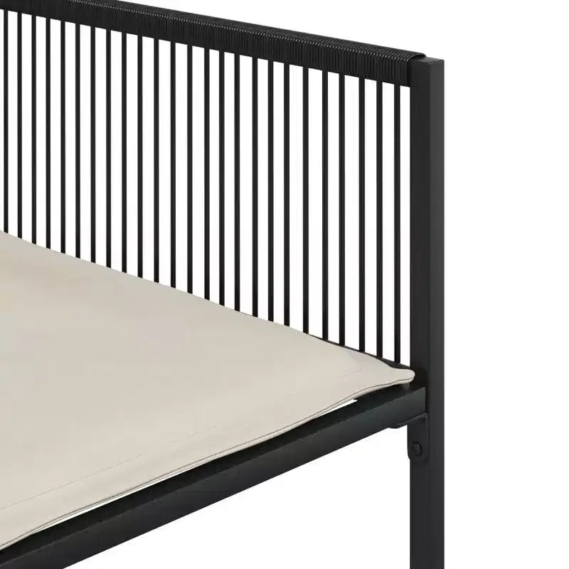 vidaXL Ensemble de salle à manger d'extérieur 9 pièces en résine tressée noire avec coussins, table rectangulaire en verre, chaises pliantes