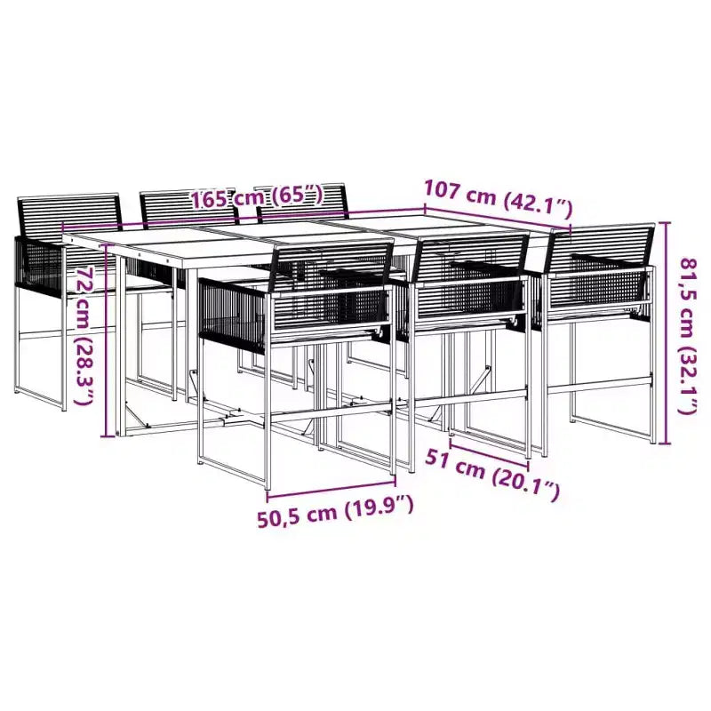 vidaXL Ensemble de salle à manger de patio avec coussins Table et chaise d'extérieur en résine tressée noire