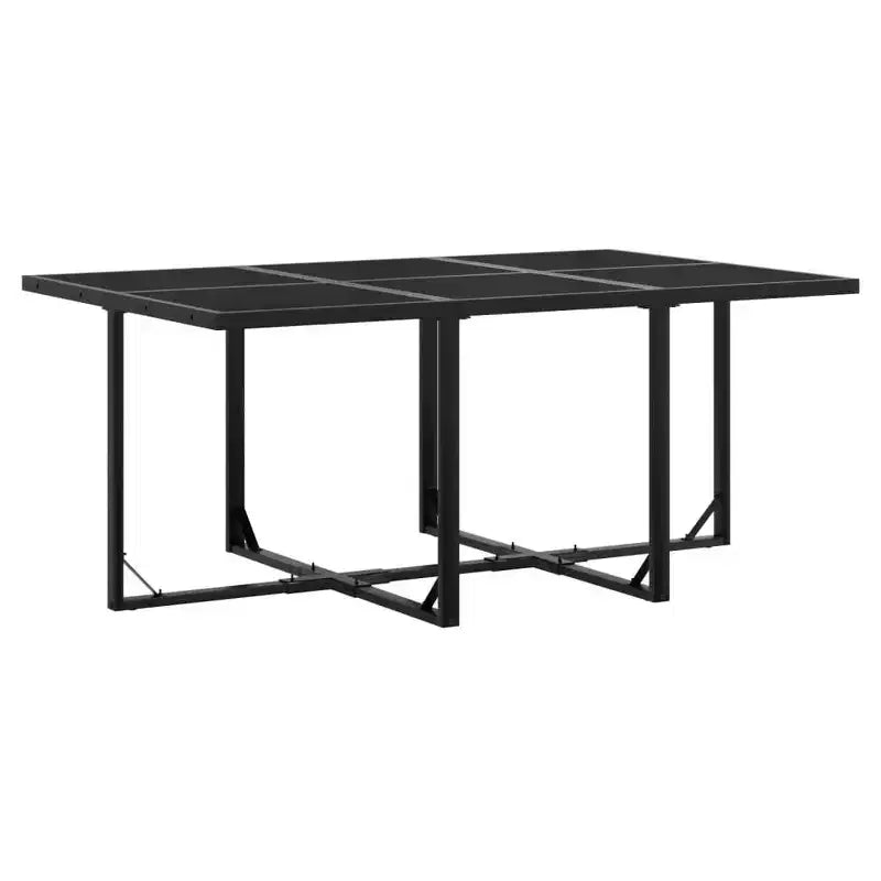 vidaXL Ensemble de salle à manger de patio avec coussins Table et chaise d'extérieur en résine tressée noire