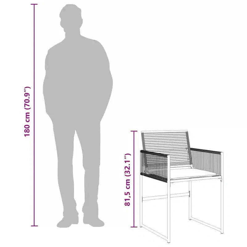 vidaXL Ensemble de salle à manger de patio avec coussins Table et chaise d'extérieur en résine tressée noire