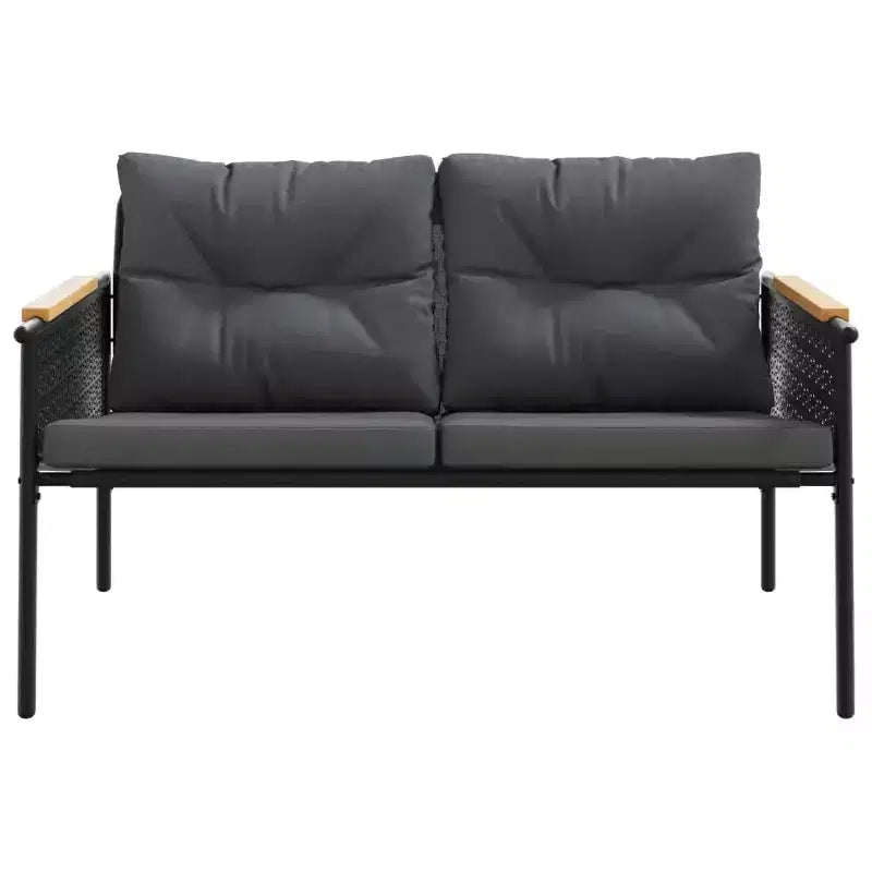 vidaXL Chaises de patio avec coussins, mobilier de jardin extérieur, acier noir