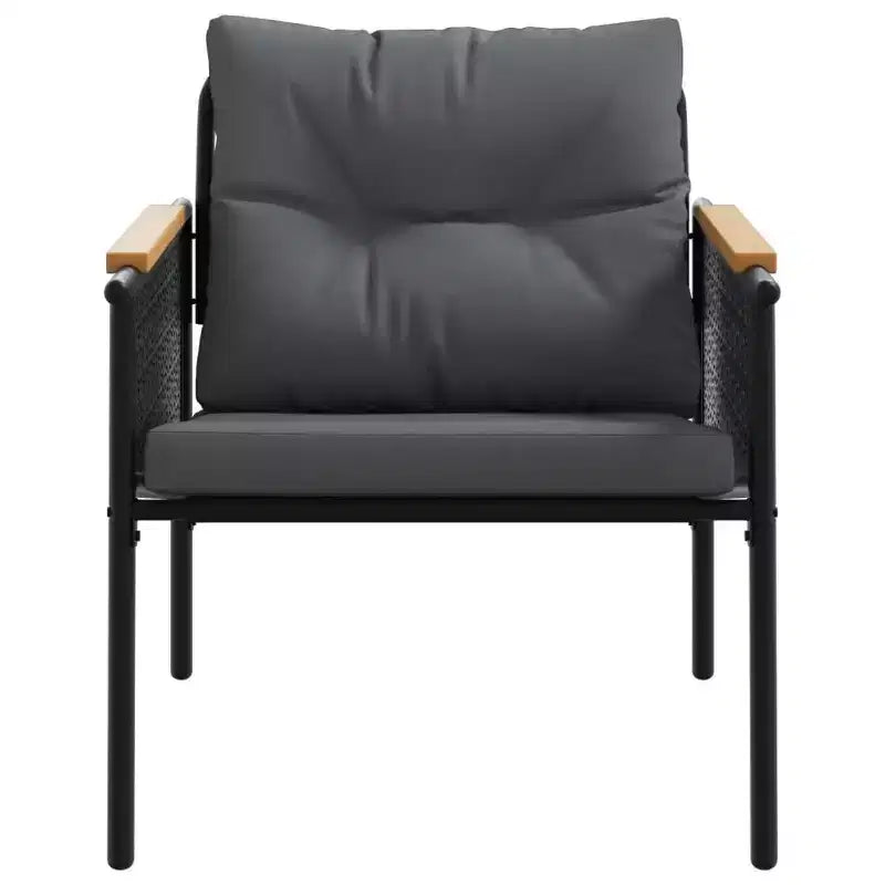 vidaXL Chaises de patio avec coussins, mobilier de jardin extérieur, acier noir