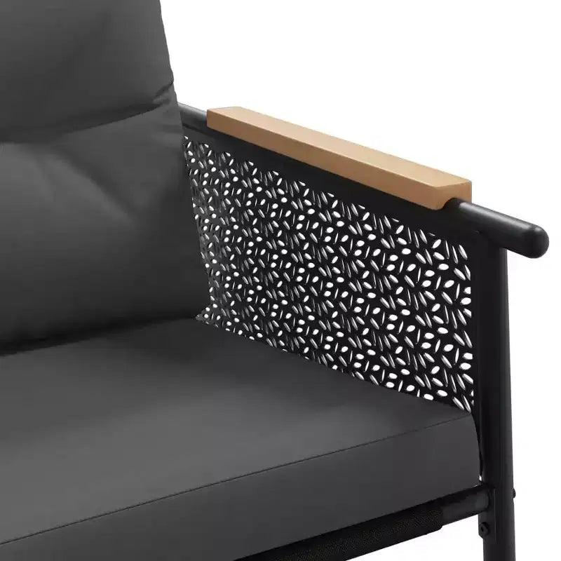 vidaXL Chaises de patio avec coussins, mobilier de jardin extérieur, acier noir