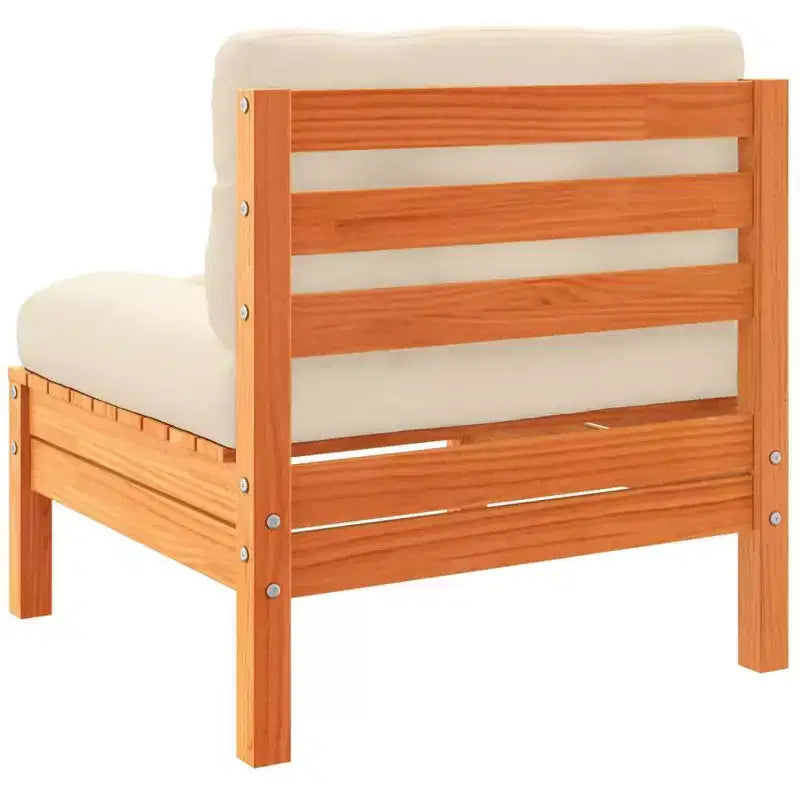 vidaXL Salon de jardin Marron cire Bois de pin massif, Tissu Oxford Grand