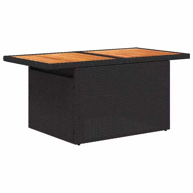 vidaXL Salon de jardin 6 pcs avec coussins Noir Résine tressée Acacia