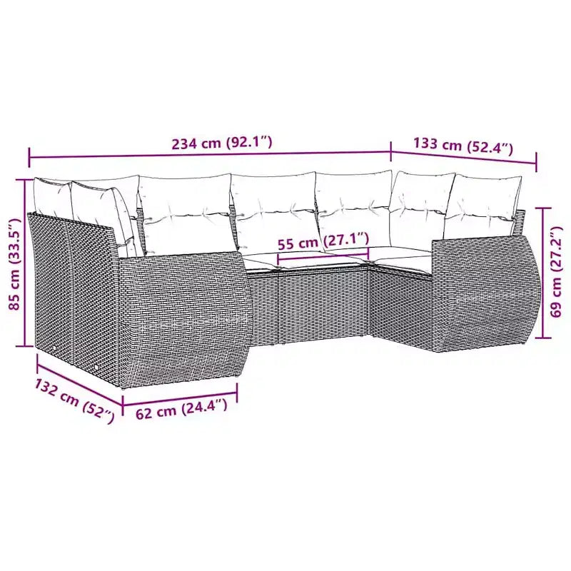 vidaXL Ensemble de canapés de jardin noir, blanc crème