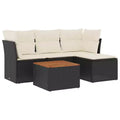 vidaXL Garden Sofa Set Black, Cream