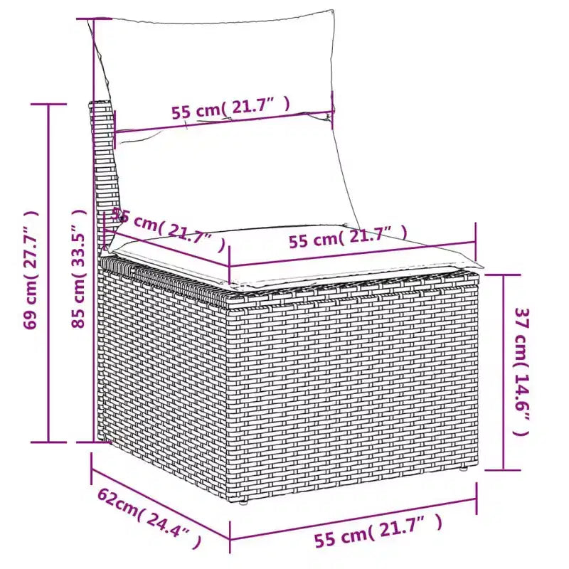 vidaXL Salon de jardin Noir, Blanc crème