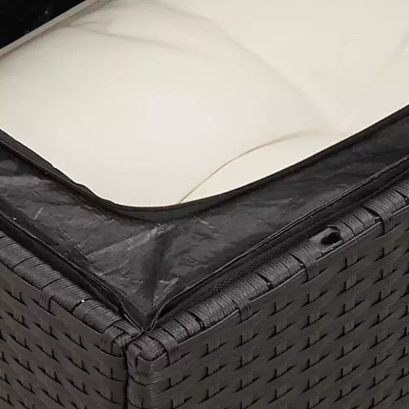 vidaXL Ensemble de canapés de jardin 12 pièces avec coussins Noir et crème Résine tressée