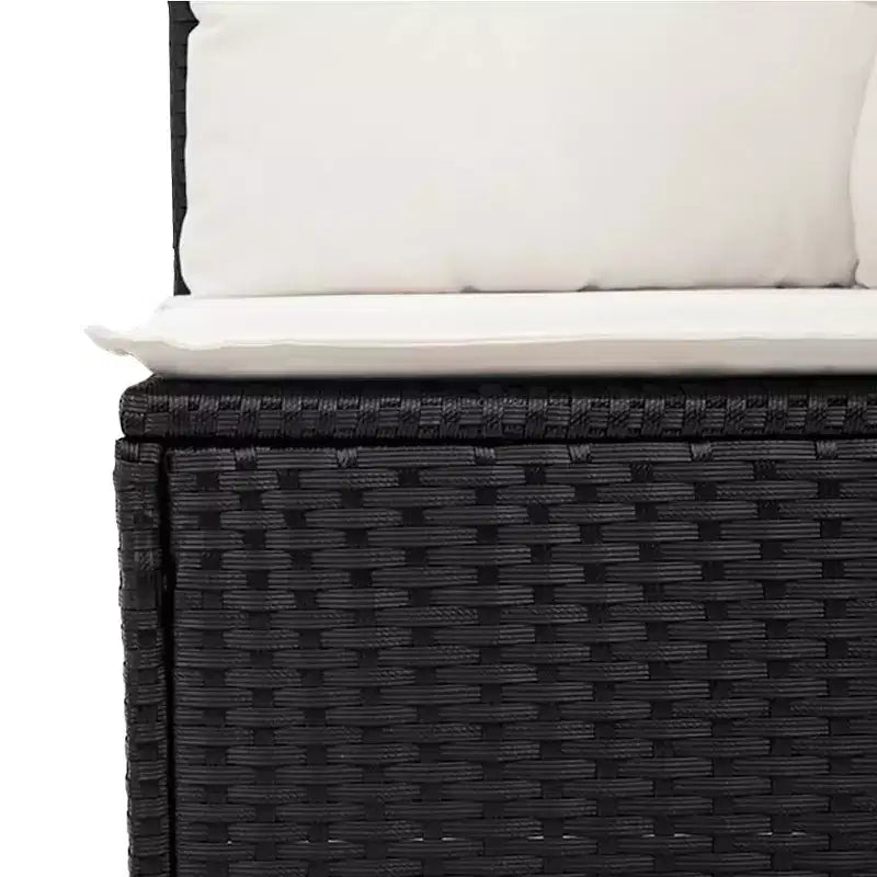 vidaXL Ensemble de canapés de jardin 12 pièces avec coussins Noir et crème Résine tressée