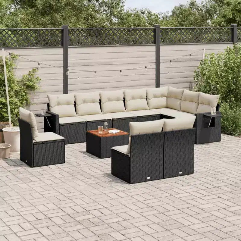 vidaXL Salon de jardin en résine tressée noir Grands sièges Nombreux