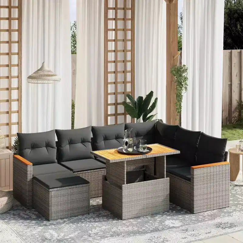 vidaXL Salon de jardin gris