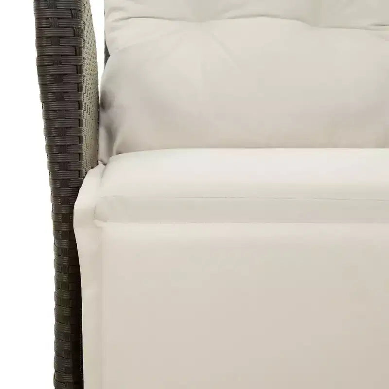 vidaXL Ensemble de salle à manger d'extérieur 5 pièces avec coussins - Chaises inclinables réglables et table relevable, rotin synthétique noir, mobilier d'extérieur résistant aux intempéries