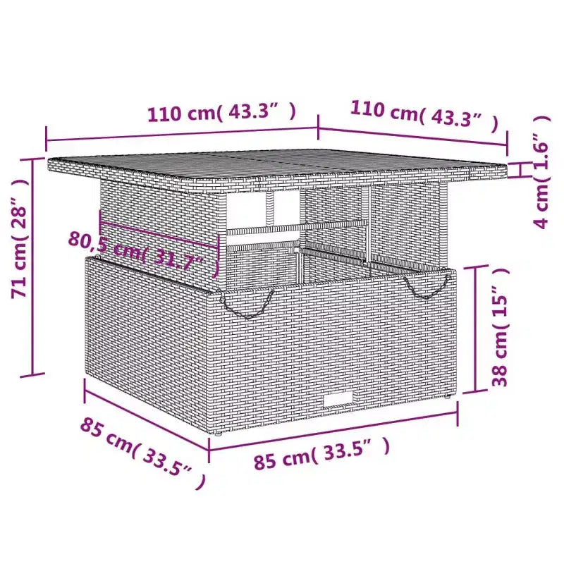 vidaXL Ensemble de salle à manger d'extérieur 5 pièces - Résine tressée noire avec coussins crème, table réglable, chaises inclinables