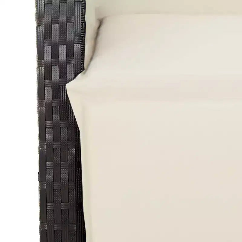 vidaXL Ensemble de salle à manger d'extérieur 5 pièces - Résine tressée noire avec coussins crème, table réglable, chaises inclinables