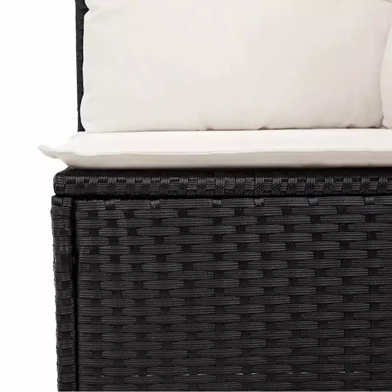 vidaXL Salon de jardin noir et crème