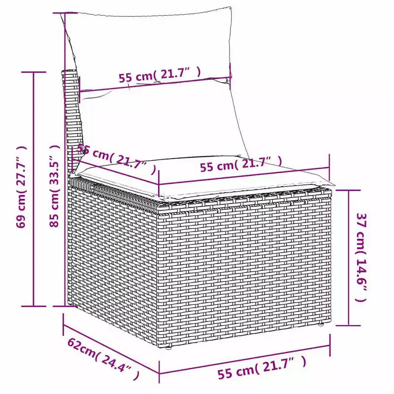 vidaXL Ensemble de canapés de jardin 6 pièces avec coussins en rotin synthétique et acacia noir