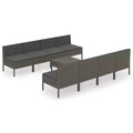 vidaXL Garden Lounge Set Patio Sectional Sofa Couch Outdoor Poly Rattan Grey