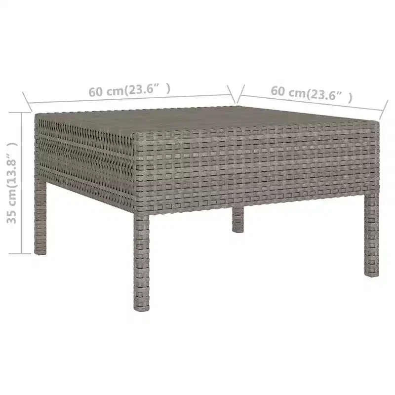vidaXL Salon de jardin canapé d'angle en résine tressée gris pour terrasse