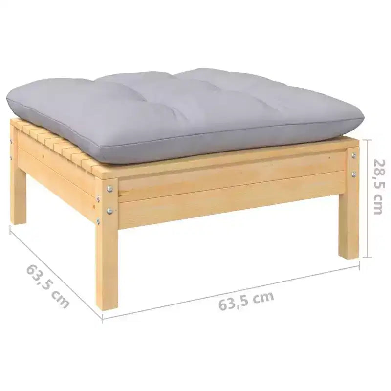 vidaXL Salon de jardin Coussins gris