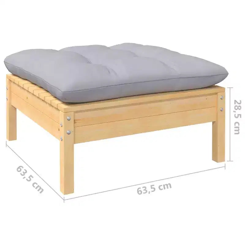 vidaXL Salon de jardin Coussins gris