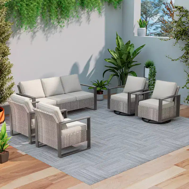 UPTIOT Ensemble de 5 chaises de jardin pour extérieur