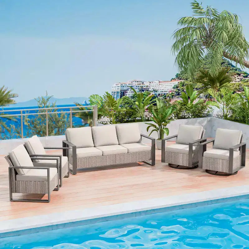 UPTIOT Ensemble de 5 chaises de jardin pour extérieur