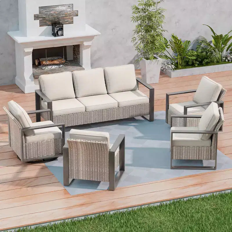 UPTIOT Ensemble de 5 chaises de jardin pour extérieur