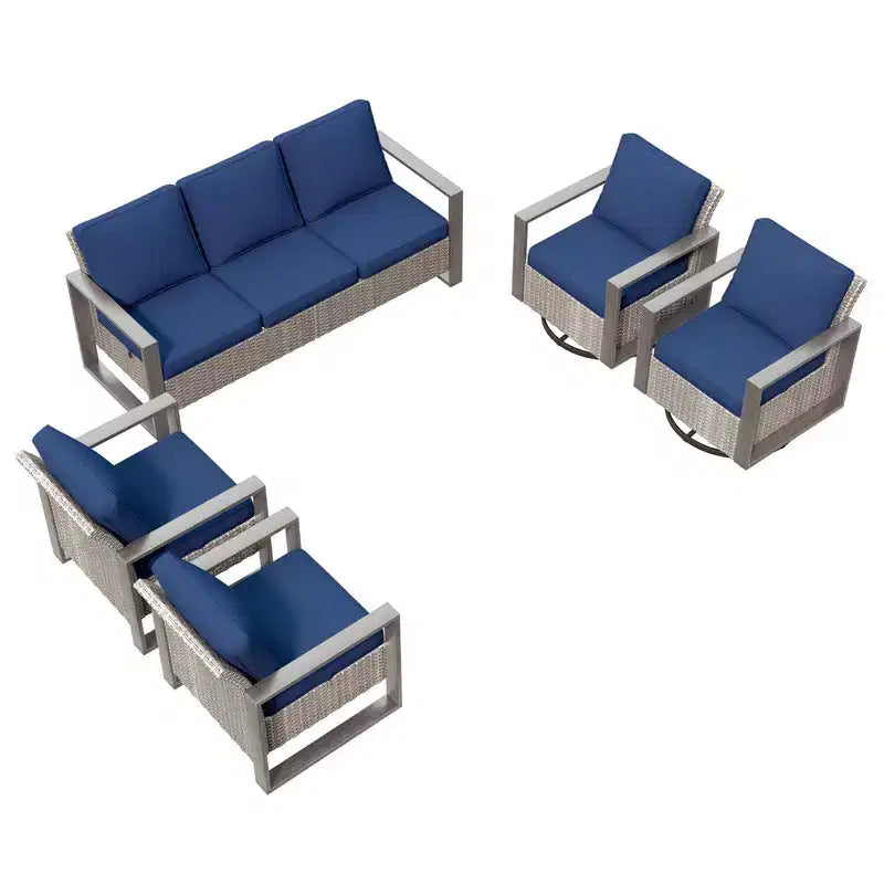UPTIOT Ensemble de 5 chaises de jardin pour extérieur