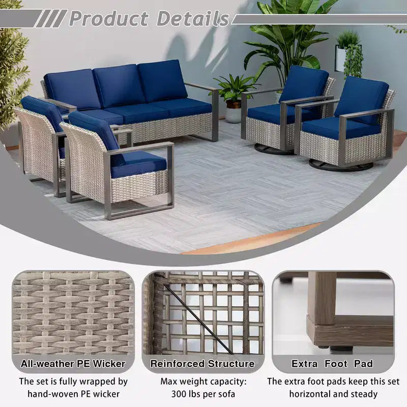 UPTIOT Ensemble de 5 chaises de jardin pour extérieur