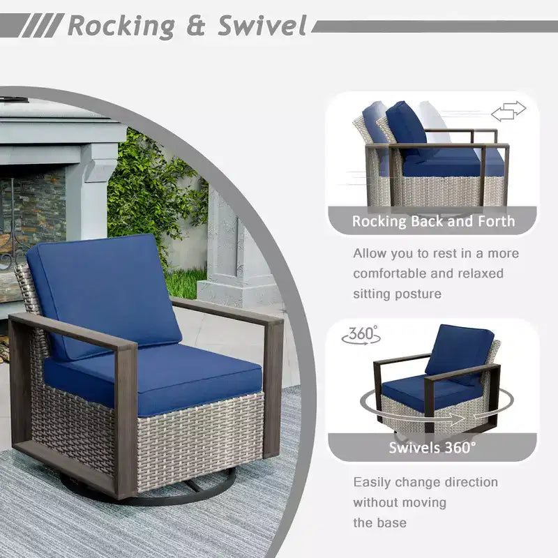 UPTIOT Ensemble de 5 chaises de jardin pour extérieur
