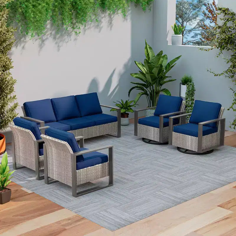 UPTIOT Ensemble de 5 chaises de jardin pour extérieur