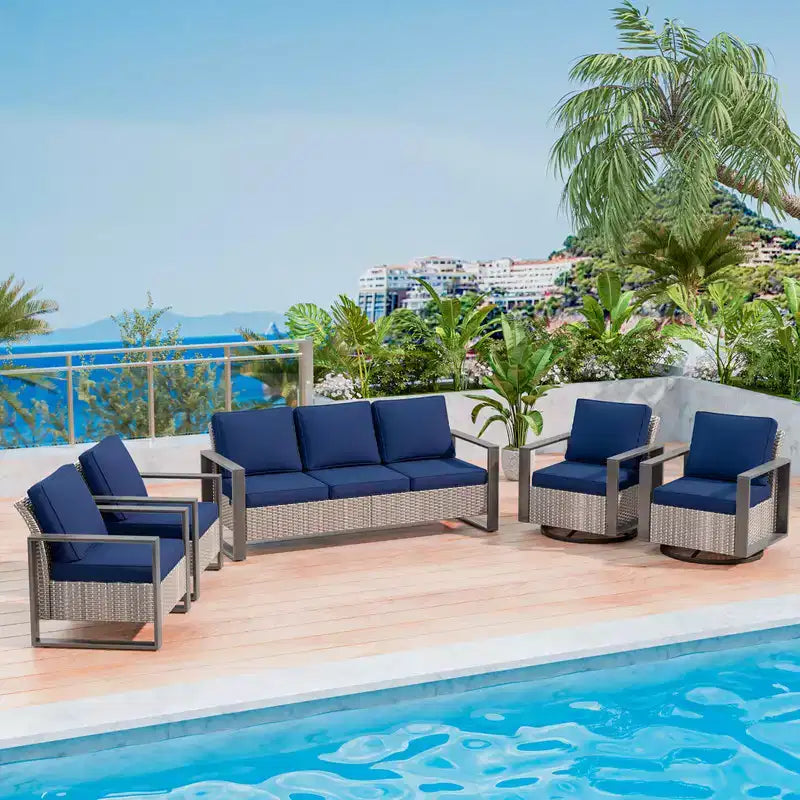 UPTIOT Ensemble de 5 chaises de jardin pour extérieur