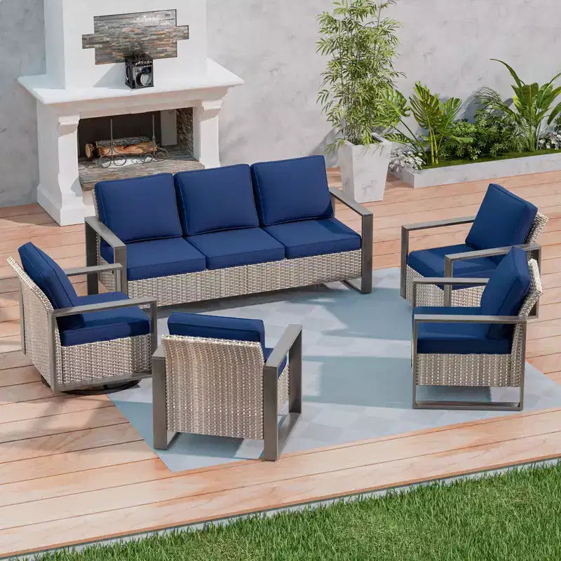 UPTIOT Ensemble de 5 chaises de jardin pour extérieur