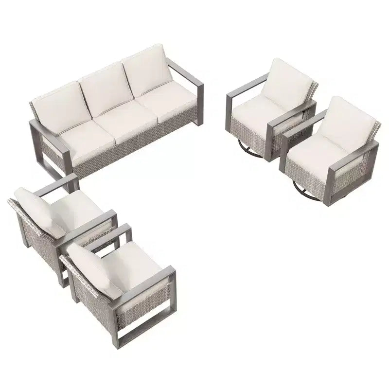 UPTIOT Ensemble de 5 chaises de jardin pour extérieur