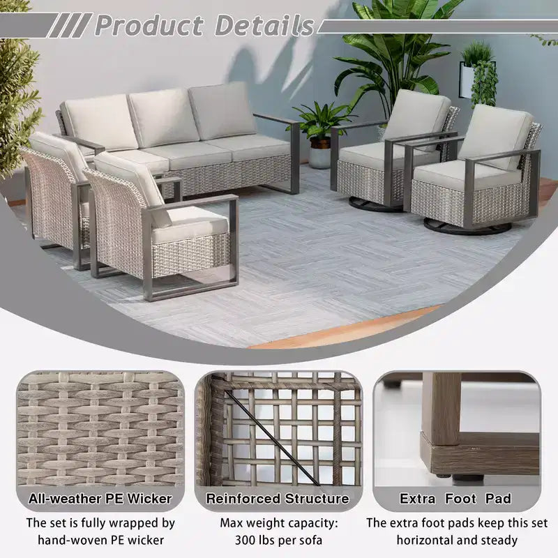 UPTIOT Ensemble de 5 chaises de jardin pour extérieur