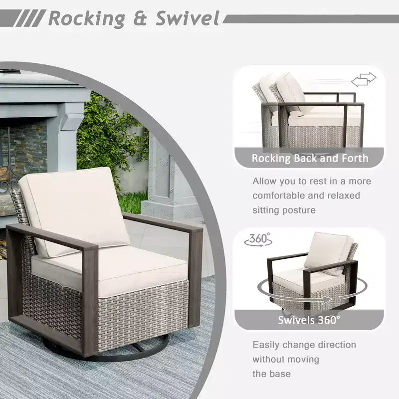 UPTIOT Ensemble de 5 chaises de jardin pour extérieur